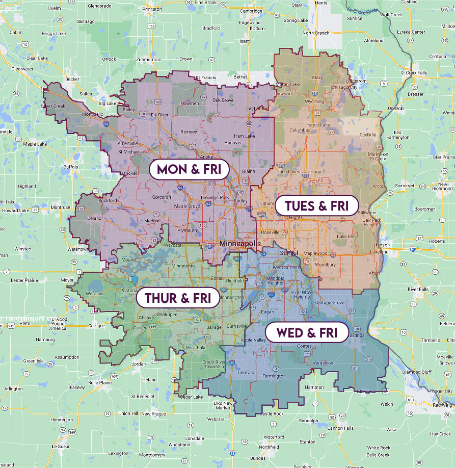 Simpls Twin Cities Local Delivery Map