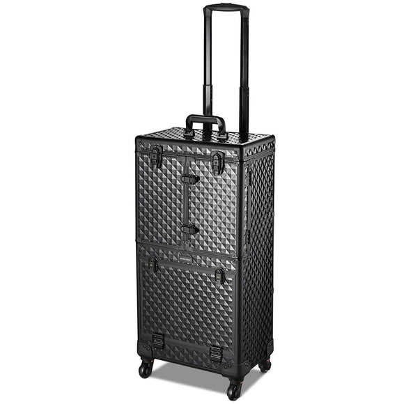 Byootique Black Rolling Hair Stylist Barber Case Organizer Stroage Trolley