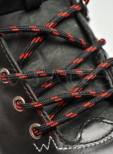 Round Black and Red Bootlaces – Big Laces