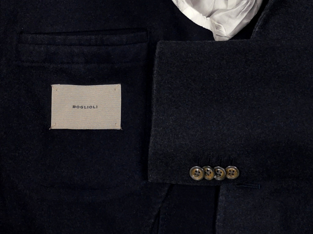 売上安い BOGLIOLI Silk Jacket Navy Wool テーラードジャケット
