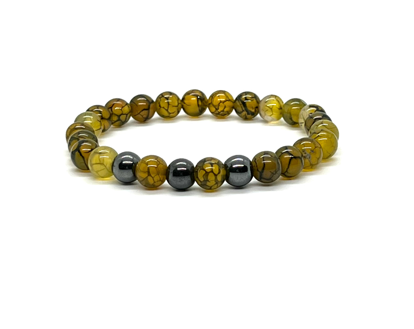Olive Dragon Vein Agate Bracelet