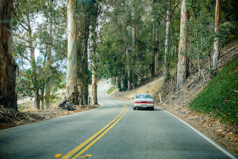 car driving through pacific coast highway