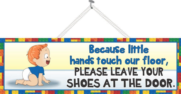 Remove Shoes Sign For New Families Baby Décor Fun Sign Factory