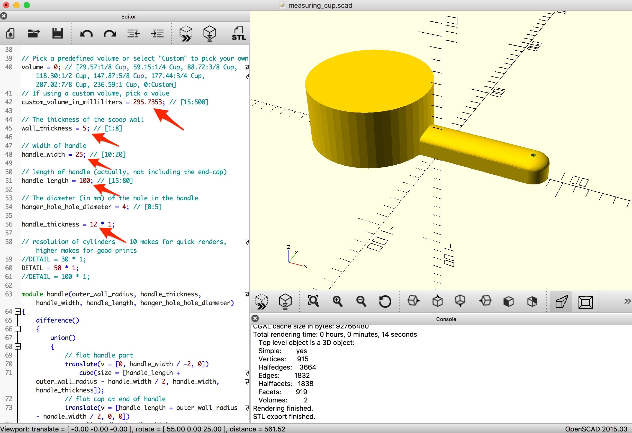 Dog Food Measuring Cup (3/4 cup) - Parametric F360 by tyler, Download free  STL model