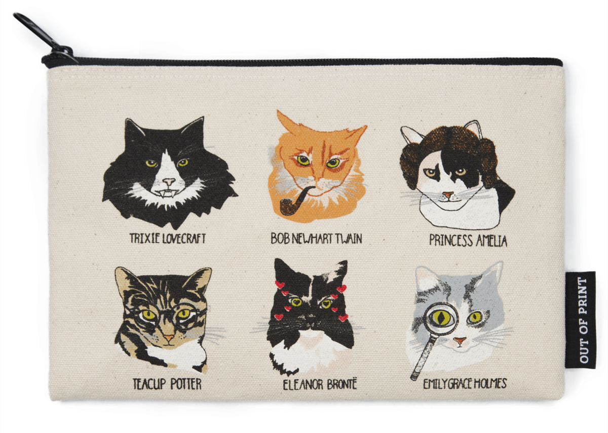 Bookstore Cat Pouch - front - for Independent Bookstore Day