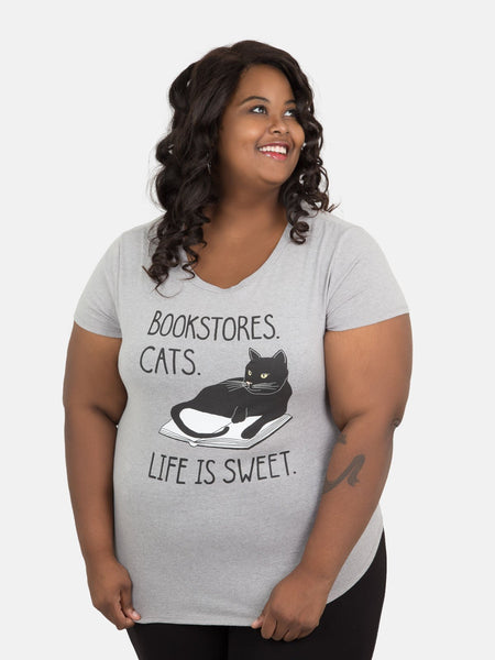 bookstore and cats shirt