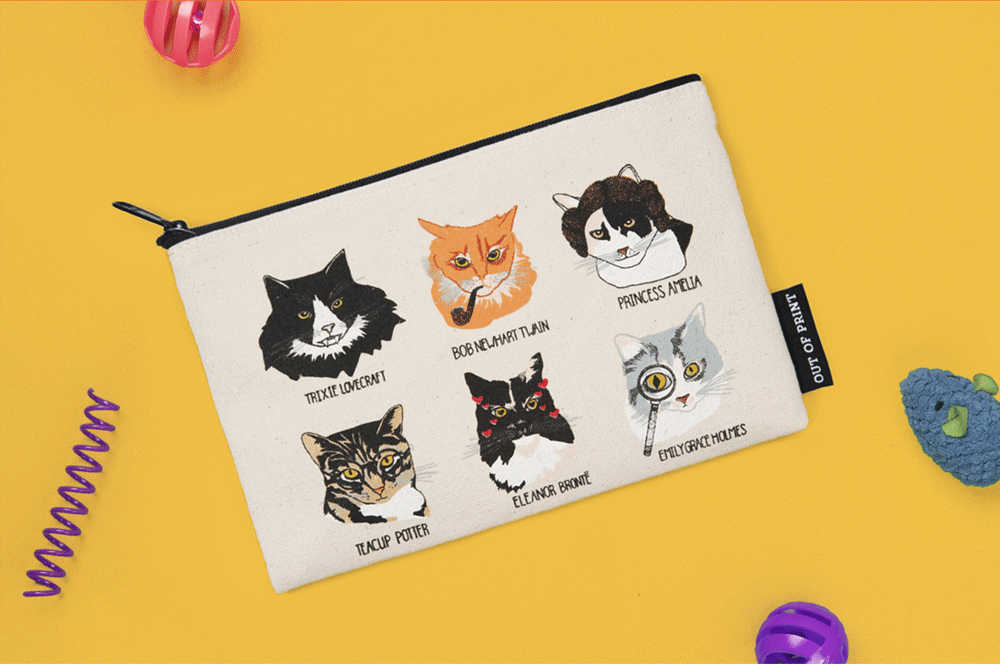 Out of Print Cat Pouch for Independent Bookstore Day
