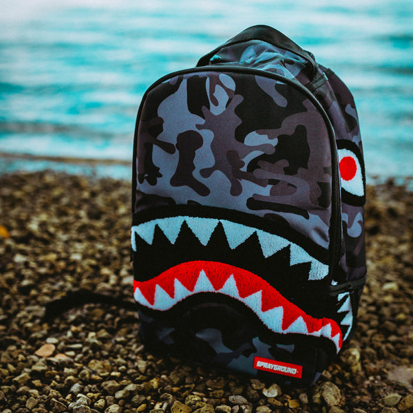 Chenille Black Camo Shark – Premier Streetwear