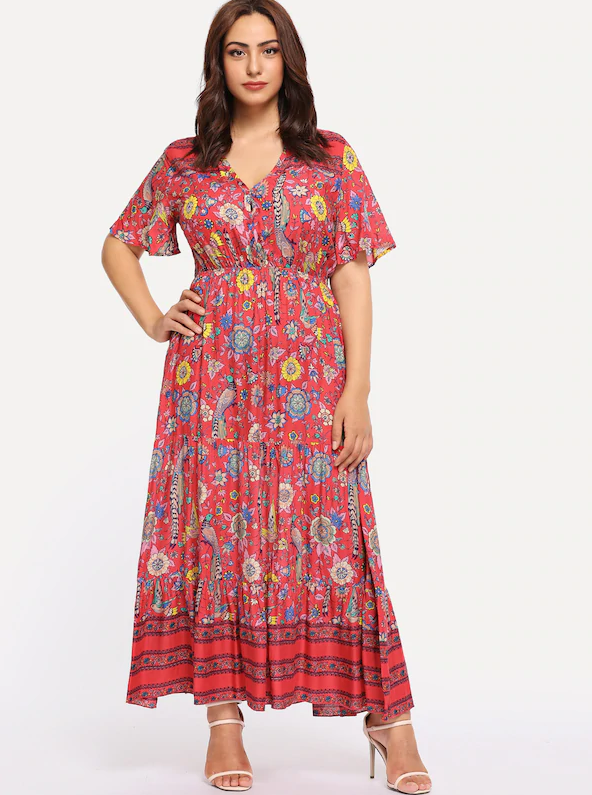 plus size boho maxi