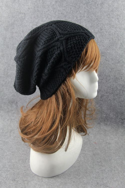 Black Cabled Knitted Hat Lily & Co.