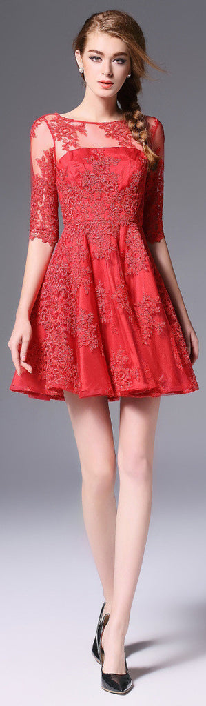 Red Lace Mini Dress – Lily & Co.