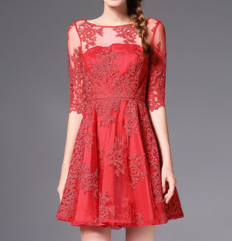 Red Lace Mini Dress – Lily & Co.