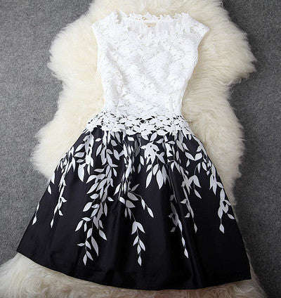 white dress with black embroidery