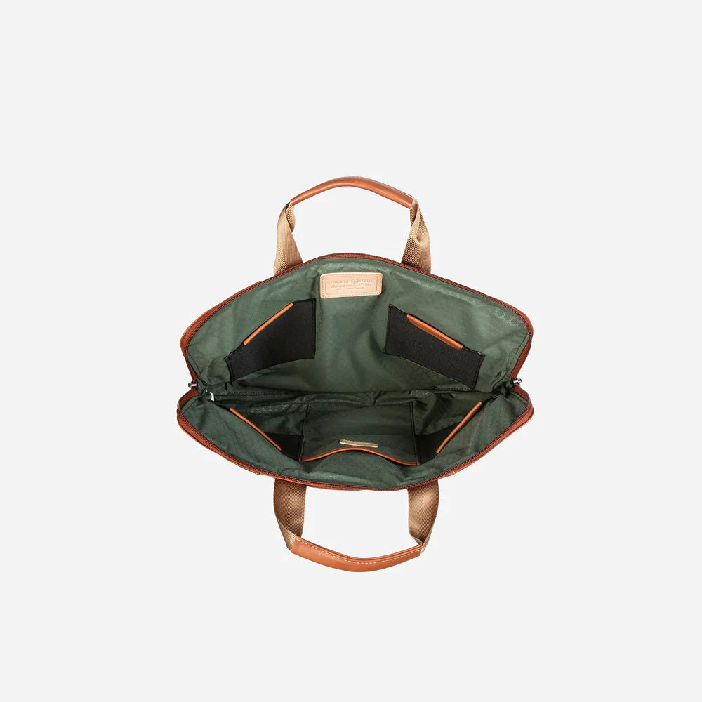 Extra Slim Laptop Briefcase - Tan