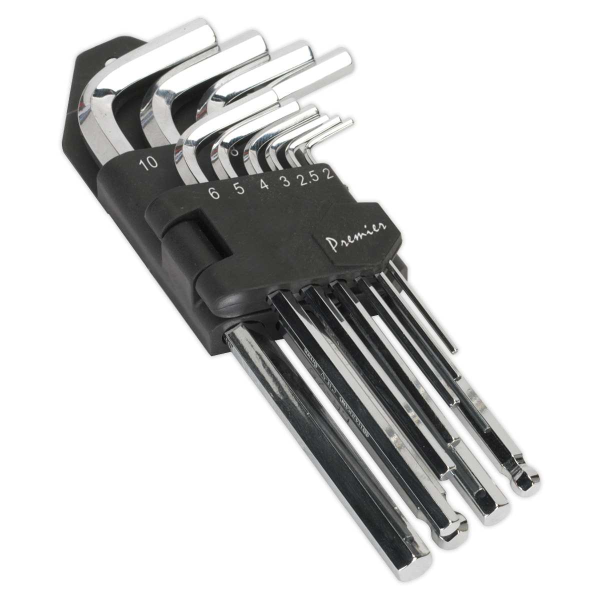 Hex Key Set 10pc Long Fully Polished Metric