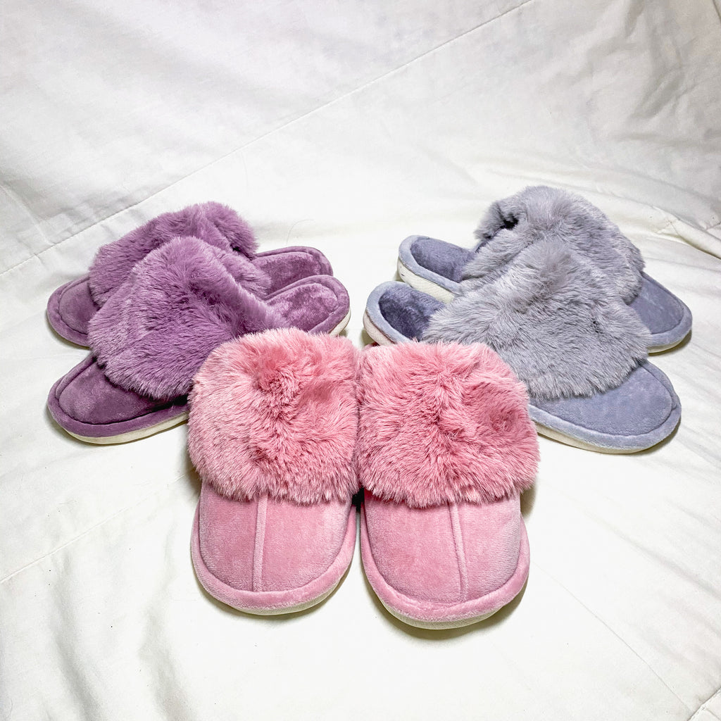 purple bedroom slippers