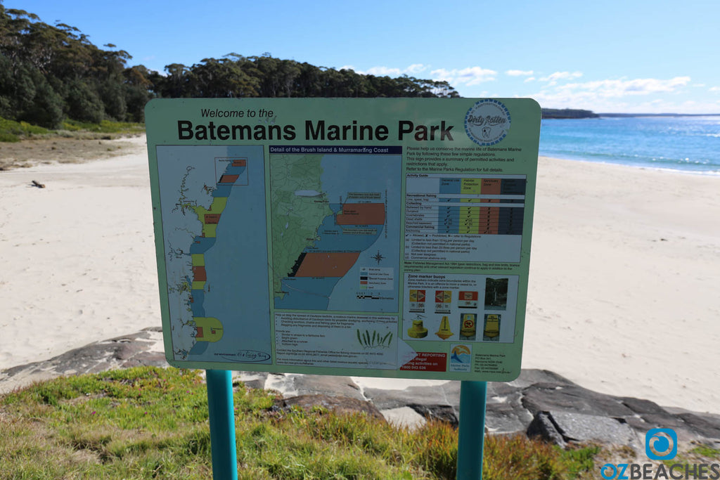 Batemans Marine Park sign - not overly popular with fishermen