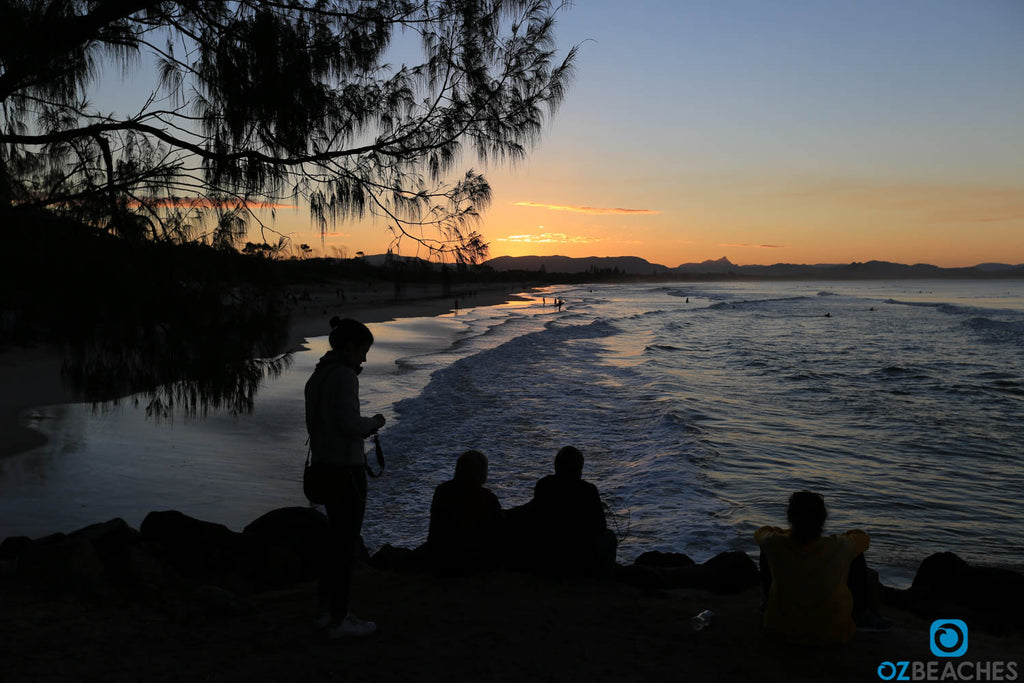 Sunset at Belongil Beach in Byron Bay in NSW