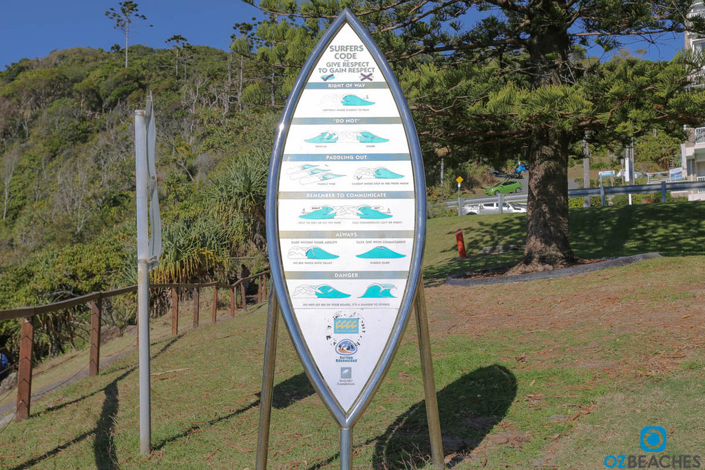 Wave ettiquette sign at Burleigh Heads