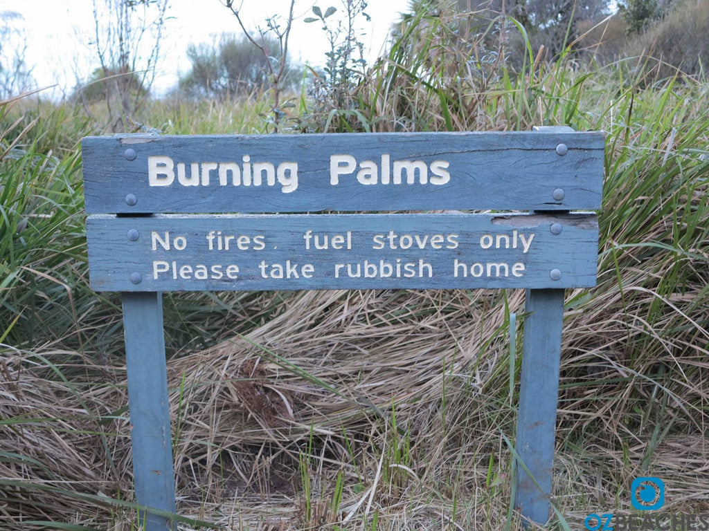 Burning Palms NPWS sign