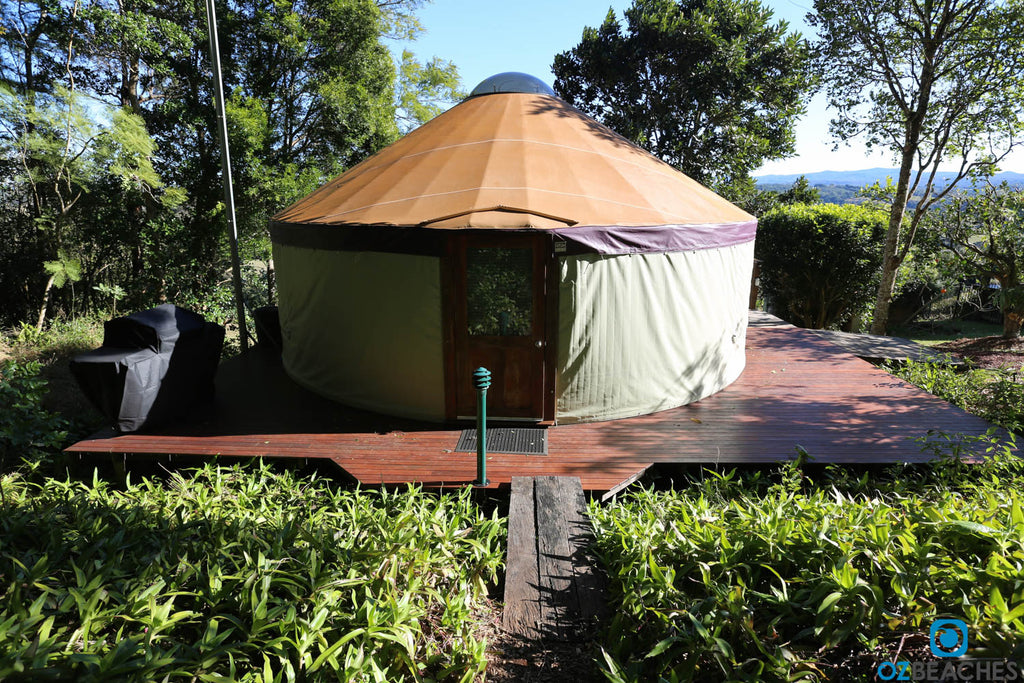 Unique yurt accommodation at Clunes in the Byron Bay hinterland