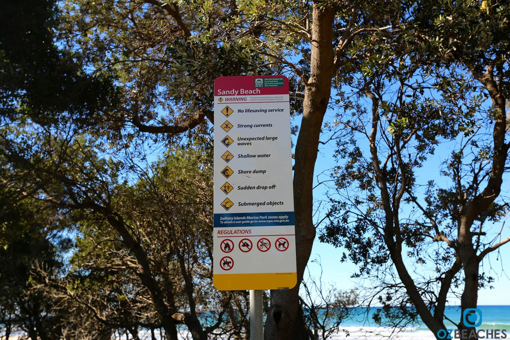 Sandy Beach sign Coffs Harbour
