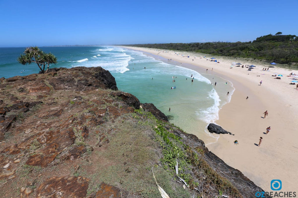 Looking south along Dreamtime Beach at Fingal Head in NSW