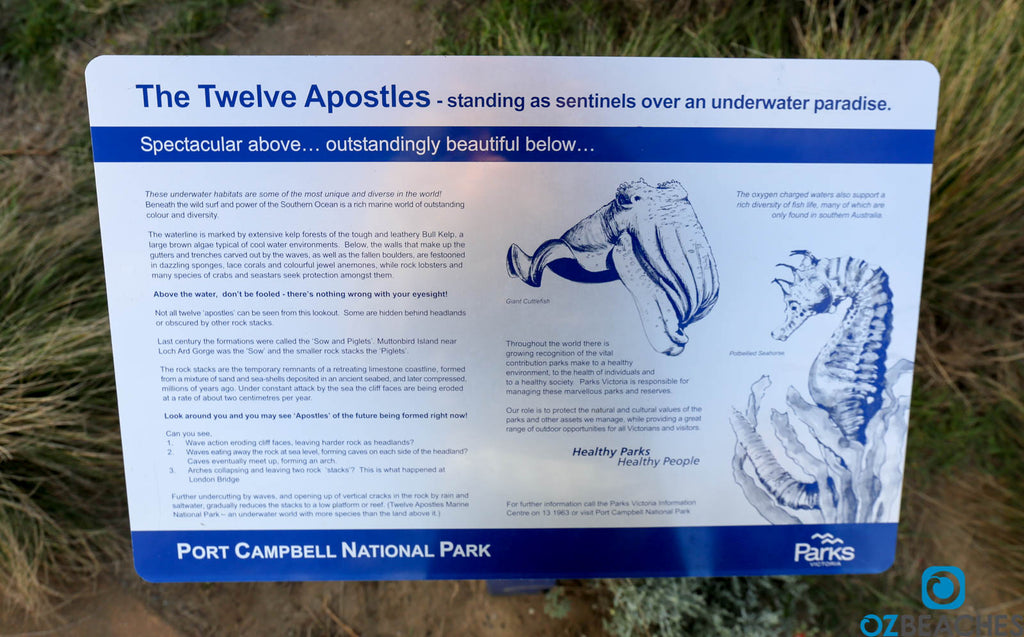 Sentinels against time sign at The Twelve Apostles