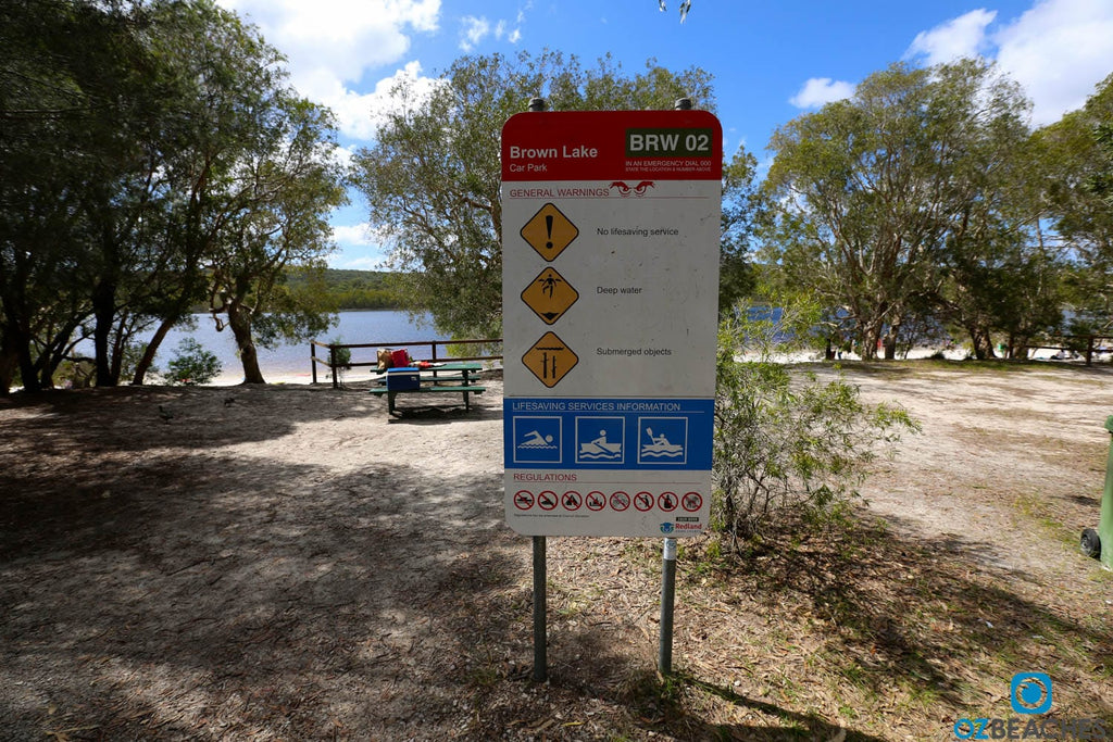 Parking area at Brown Lake on North Stradbroke Island