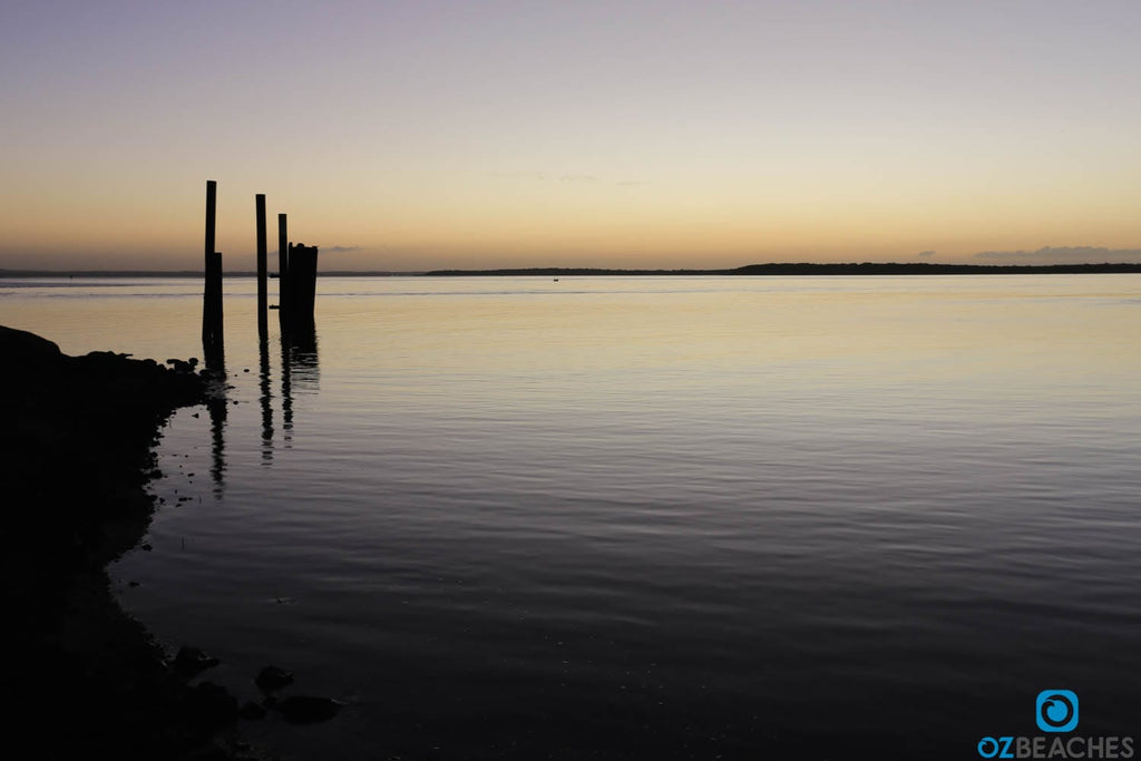 Beautiful sunset at the ferry terminal on North Stradbroke Island