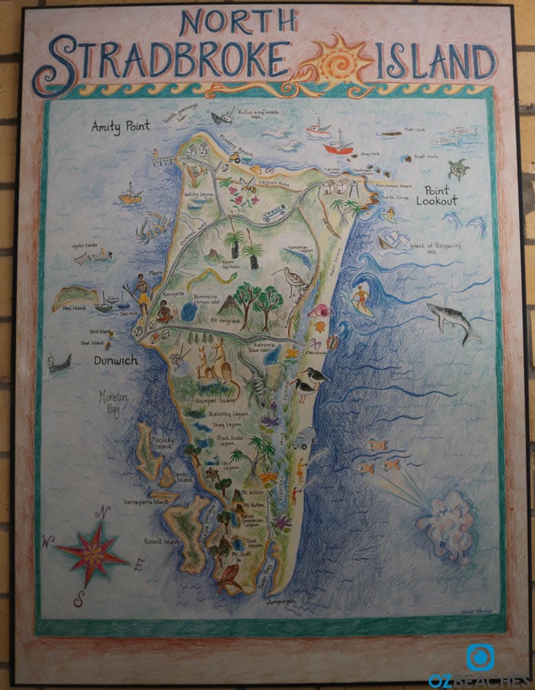 Map of North Stradbroke Island
