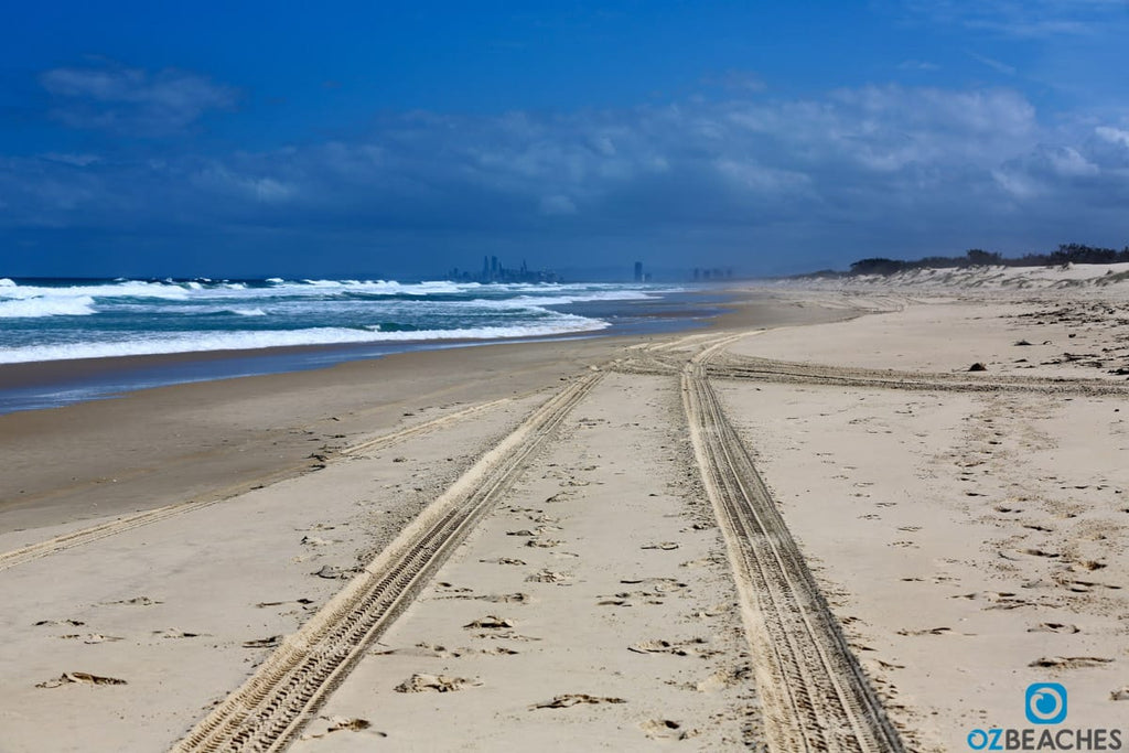 4wd tracks in the sand on South Stradbroke Island