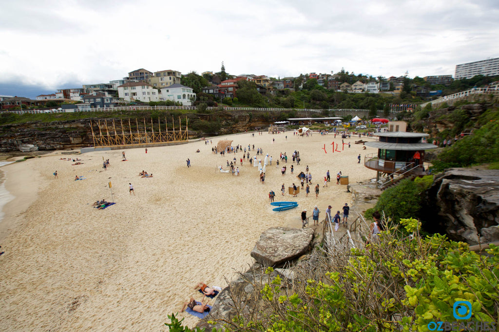 Getting ready for the annual 'Sculptures By The Sea' festival at Tamarama Beach