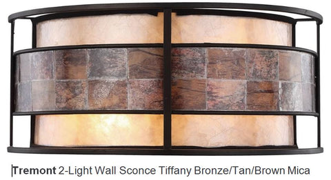 Tremont Tiffany Bronze Tan Mica Light Wall Sconce