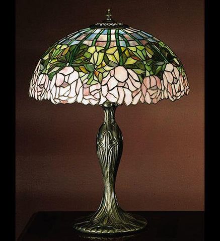22"h Cabbage Rose Table Lamp