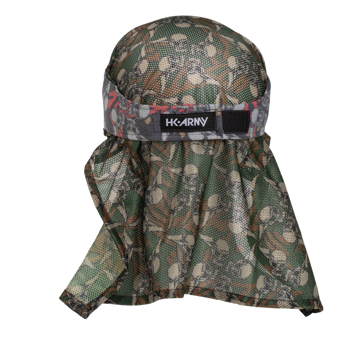 HK Army Paintball Hostilewear Head Wrap HeadWrap Skulls Tan w/ Green Mesh 