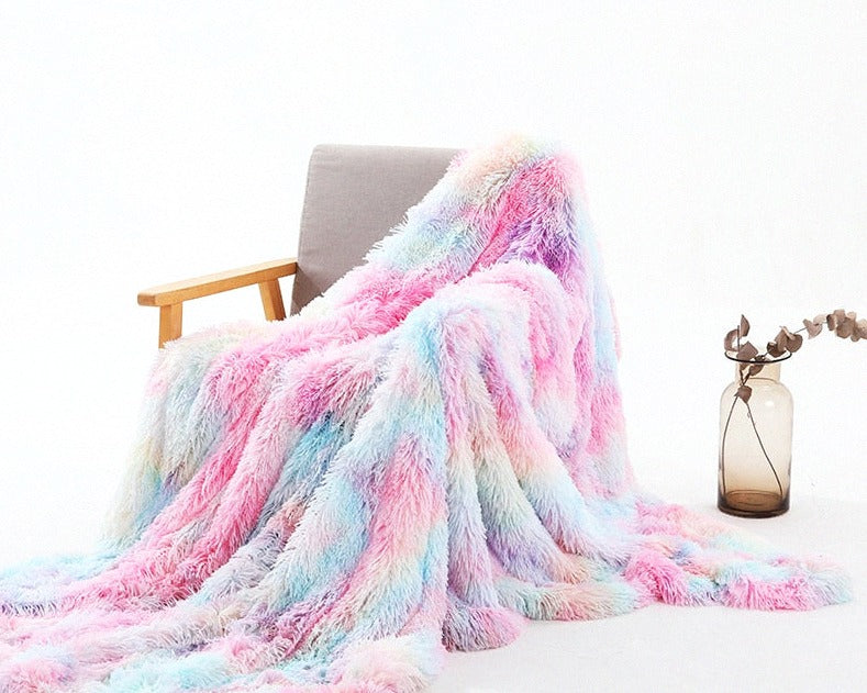 Shaggy Fluffy Faux Fur Plush Sofa Throw Blanket