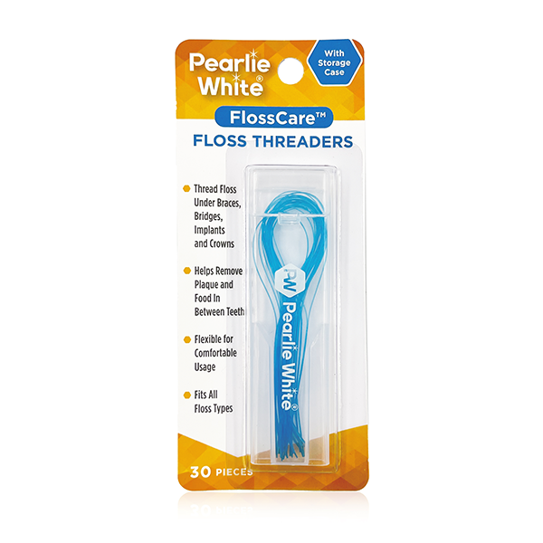 Floss Threaders With Storage Case 30pcs Pearlie White