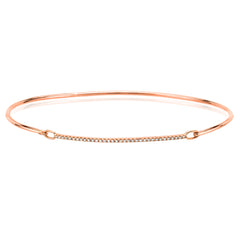 Gold and diamond bar hook bangle