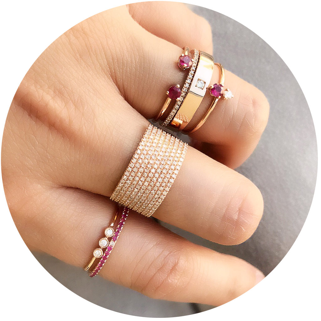 selection of rings with rubies from liven