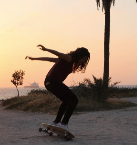 Practicing sea surfing on land