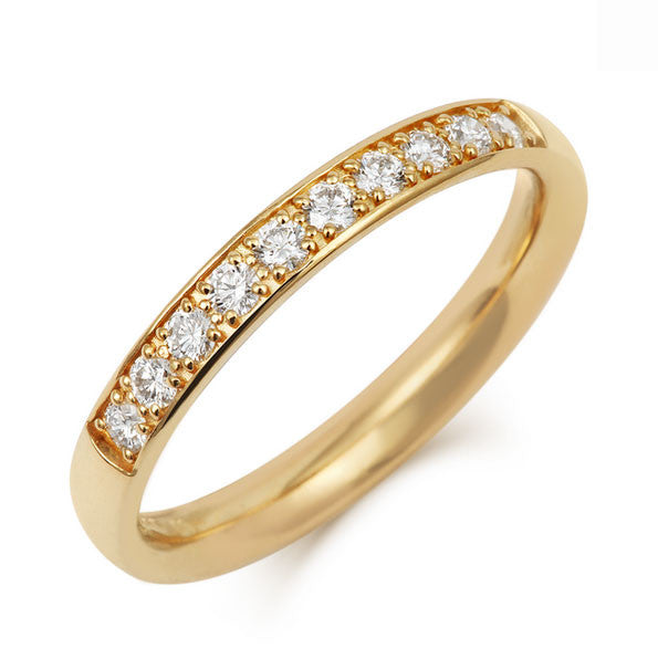 Double Pave Diamond Set Half Eternity - CRED Jewellery - Fairtrade Jewellery - 1