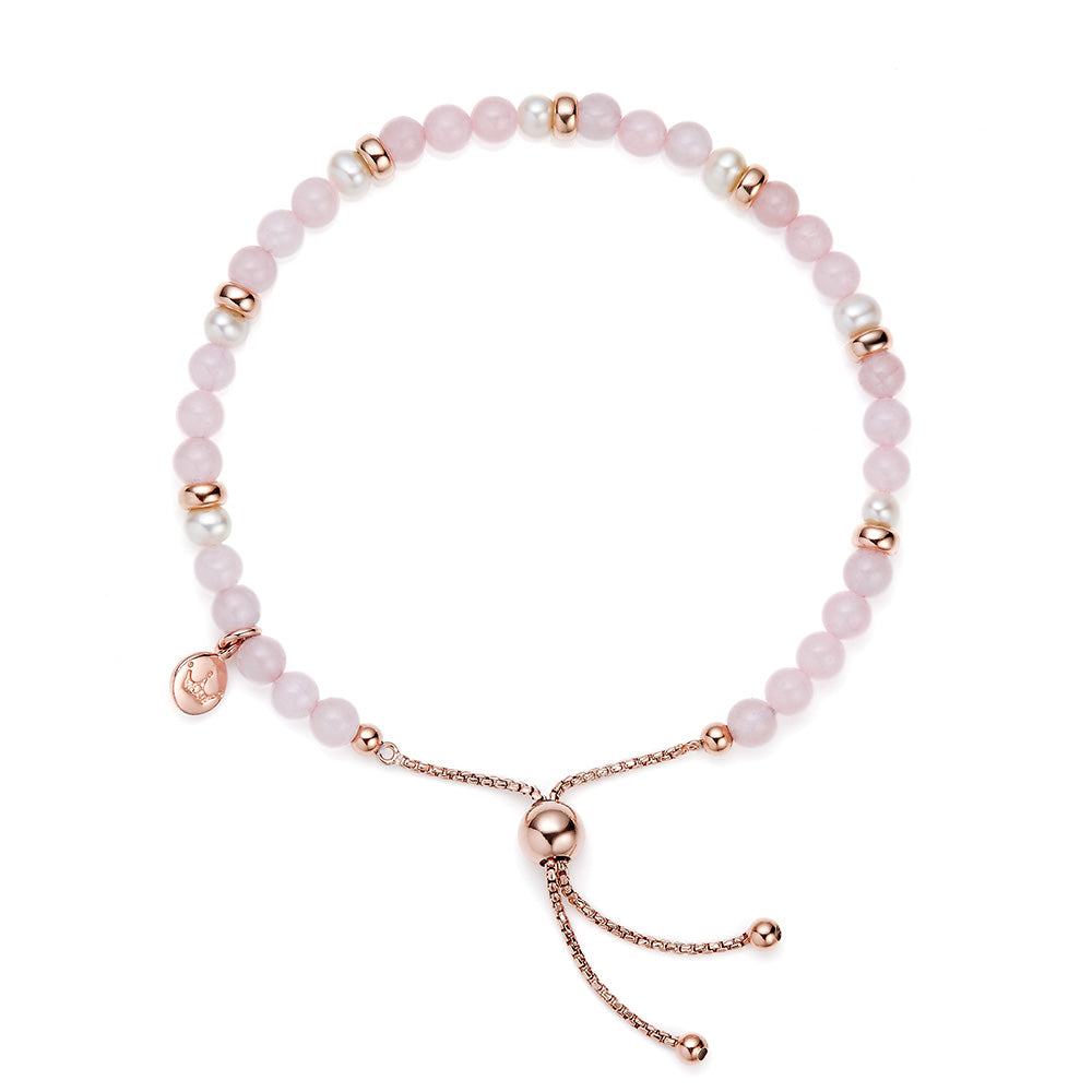 Jersey Pearl Sky Bracelet - Scatter - Rose Quartz