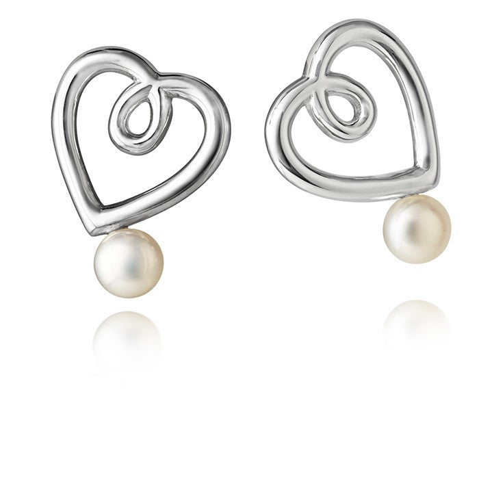 Aphrodite Heart Pearl Drop Earrings - CRED Jewellery - Fairtrade Jewellery