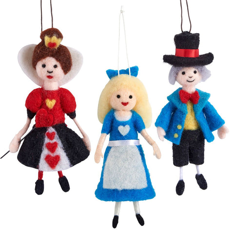 Alice in Wonderland - Hanging decorations in felt
