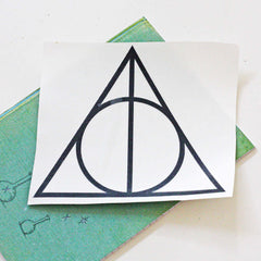 Car Vinyl Sticker - Sign of The Deathly Hallows Decal - Harry Potter