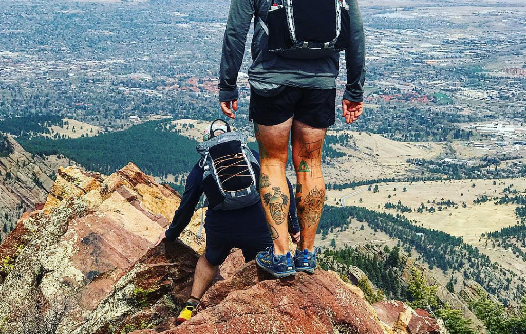 men hiking in shorts