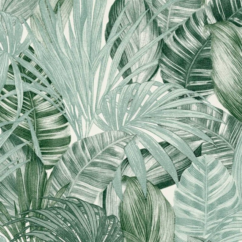 Onregelmatigheden wetenschapper merknaam Behang palmbladeren in getekend groen – Summer Gray