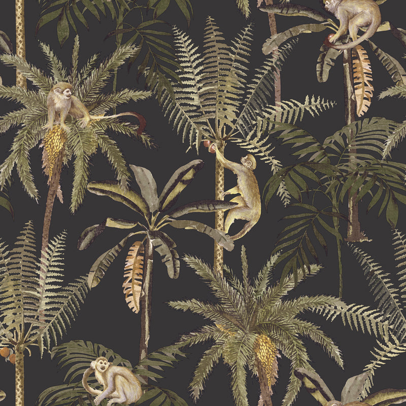 Informeer condoom boeren Floral & Tree Wallpaper - bloemen in donkergroen – Summer Gray