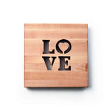 Wood Trivet personalized with Love cut out